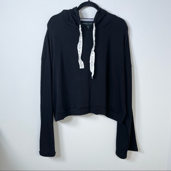Kendal & Kylie Black Hooded Pullover Sweater Sz XL - Picture 1 of 10